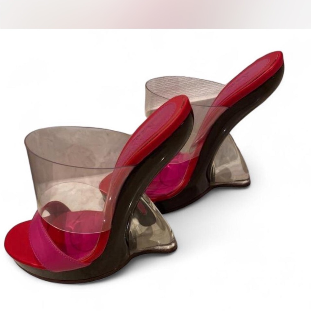 Alexander McQueen Pelle S.Gomma Clear Curved Wedges